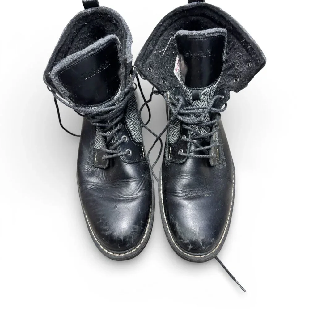 Timberland Leather & Wool Winter Boots - Black/Grey size 9 (A2)